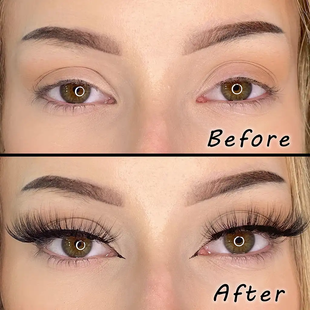 Virgo lashes before and after